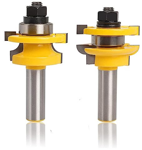Bestgle 2pcs 1/2 Inch Shank Large Ogee Stile and Rail Router Bit Set, Up to 7/8-Inch Stock, 7/16-Inch Cutting Radius