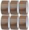 Acense Pack Of 6 Brown Packing Tape Strong for Packing Boxes and Sealing Parcels Heavy Duty Adhesive for Mulitiple Uses - Size 50mm x 50m - Compatible with Tape Guns For Easy Application.