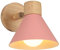 LIGKIN Lampade da Parete Interni Moderna E27 Applique da Parete Industriale Vintage Lampada da Parete Ruotabile in Legno Lampada a Muro per Camera Soggiorno Caffè, Ø18cm(Rosa)