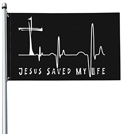 90X150cm Dekorative Fahnen Jesus Hat Mein Leben Gerettet Parteifahne Langlebig Yard Sign Verblassen Beständig Indoor Flagge Décor Für Lawn Porch Festival