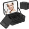 Deciniee Makeup Bag with LED Mirror: Travel Makeup Case with Light 3 Setting - Professional Organiser Bag with Removable Compartments for Women - Black