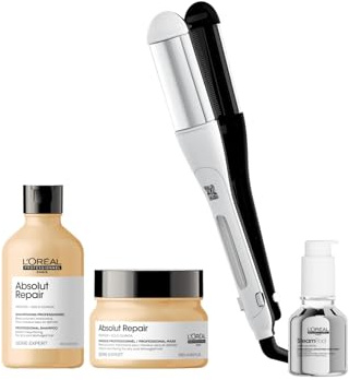 SteamPod 4 - Lisseur Boucleur Vapeur Professionnel, Protection de la Fibre, Tenue Longue Durée, Outil + Soin Lissant Concentré + Routine Absolut Repair, L'Oréal Professionnel