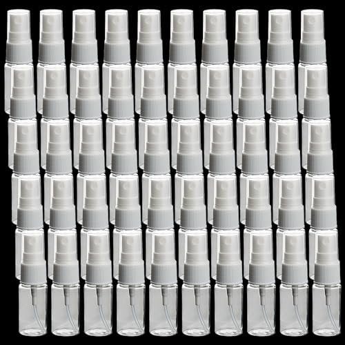 JOIKIT 50 Pcs 10ml Mini Spray Bottles, Clear Refillable Empty Fine Mist Plastic Travel Atomiser Bottle, Travel Pump Bottles for Perfume, Essential Oil