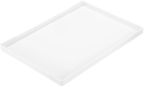 uxcell Serving Tray Small White Mini Tray 11.3 x 15.6 Plastic Rectangular Wooden Serving Trays Decorative Ottoman Platter for Breakfast Kitchen Bathroom