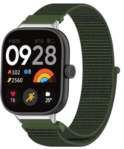 GIOPUEY Strap Compatible with Xiaomi Redmi Watch 6/5/4, Flexible Nylon Braided Strap [Unisex] - green