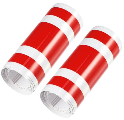 Hihaha Adesivo con motivo a strisce per cofano auto/Resistente / 2 pezzi rossi