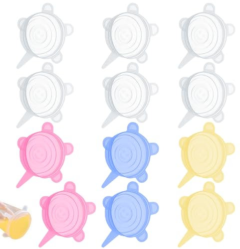 Couvercle boite de conserve pot confiture yaourt la laitiere adaptables ecologiques reutilisables sans BPA Lavage au lave-vaisselle (12 Pieces)