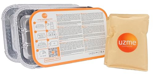 Pack of 10 flameless food heaters (including food trays) - capable of heating meals for two people ANYWHERE
