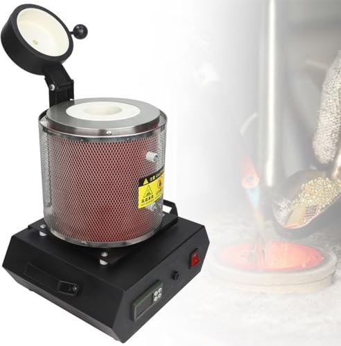 TAHALI Forno di Fusione Elettrico Forno di Fusione dell'Oro, Forno di Fusione Digitale Automatico da 1150 ℃, Forno di Fusione dei Metalli, capacità 1/2/3 kg, Forno di Fusione,Red-3kg