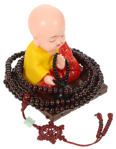 TOPPERFUN Teehaustier Mönch Buddha-Figur Auto armaturenbrett verzierung Fette Buddha-Statue Auto-Armaturenbrett-Schaukel Haushalt Dekorationen Requisiten Kunsthandwerk Baby Bonsai Harz