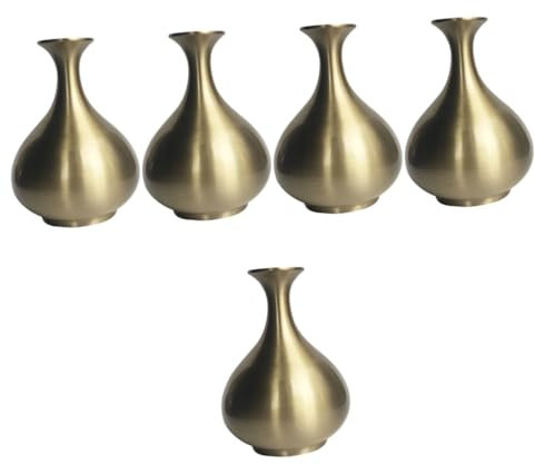 Amosfun Desktop-Dekor 5St kreative kleine Vase Blumenvase winzige Messingvase Mini-Blumenware zarte kleine Vase Vasenornament empfindlich Antiquität Kunsthandwerk Dekorationen schmücken