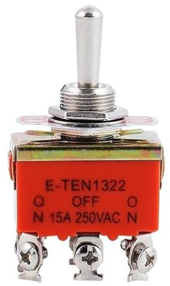 5/10 Stück SPST 15A 250V 2 4 6 PIN Terminal ON OFF Kippschalter Selbstsichernder Reset Rocker Kipp-Schiebeschalter KN-1322 (Color : KN-1322, Size : 5PCS)