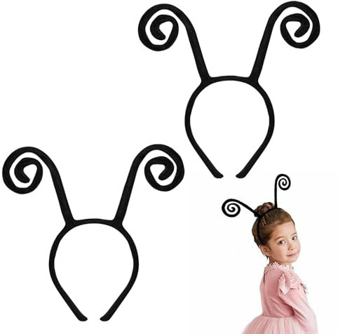 Heting-YQ 2 Pièces Bandeaux d'antenne Papillon Bandeau de Cheveux Abeilles Fourmis Serre-têtes en Forme de Papillon avec Antenne pour Fête d'halloween Noir