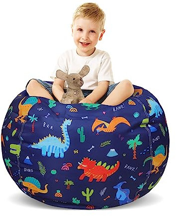Dinosaurier-Sitzsack für Kinder, groß, Stofftier-Aufbewahrung, Sitzsack für Jungen und Mädchen, drinnen und draußen (ohne Füllung)