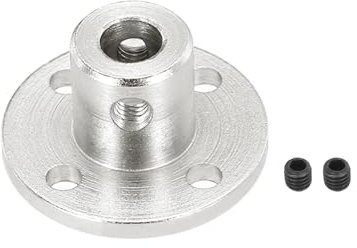 sourcing map 2 Pcs 5mm Flange Coupling Connector Rigid Guide Model Coupler Accessory Shaft Axis Fittings with Fastening Screw for DIY RC Model Motors,Silver