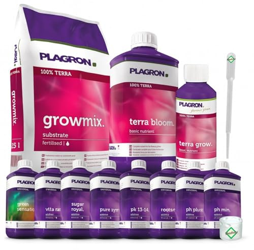 Weedness Plagron Growmix 50 Liter mit Perlite + Dünger Big XL - Blumenerde Grow Balkon-Pflanzen Pflanzerde Gartenerde Tomatenerde