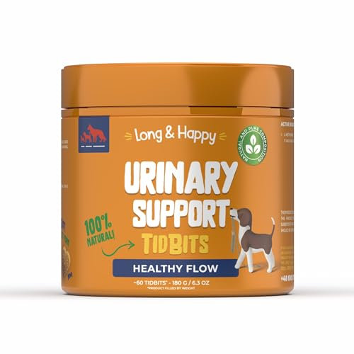 Tidbit Hundesnacks – Unterstützung der Harnfunktion, Immunsystem & Verdauung – Ergänzungsfuttermittel für Hunde, Unterstützung der Hydratation - Hundeleckerli Getreidefrei - 60 Stück