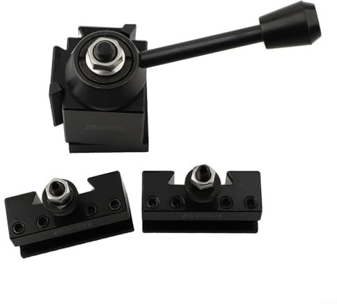 FUANA Quick Change Tool Post Set 250-000 250-001 250-002 Wedge Type Toolholders for Mini Lathes 8 Swing Diameter Steel Construction