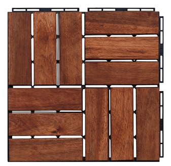 Convenient Installation of 12 × 12 Outdoor Chessboard Shaped Interlocking Wood Plastic Flooring, Capable of Laying 1440 Square inches of Courtyard Flooring