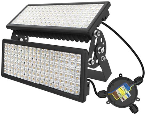 BERSUANG 28000LM LED Strahler Außen Flutlicht 200W, 3000K 230V Scheinwerfer Außenstrahler, IP67 Wasserdicht LED Fluter Verstellbarer 180° Halter für Garten, Sportplatz, Terrassen