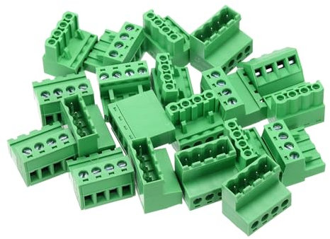 sourcing map 10PCS 4-Pin PCB Mount Screw Terminal Block Connectors 5.08mm/0.2inch Pitch Circuit Board Connectors for Home Appliances, Industrial Project