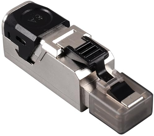 Homoyoyo Shielded Pass Through Modular Connector Plug Tool Crimp Ethernet Cable Connector for Gigabit and Lan with Gold Plated Contacts Compatible with Multiple Devices