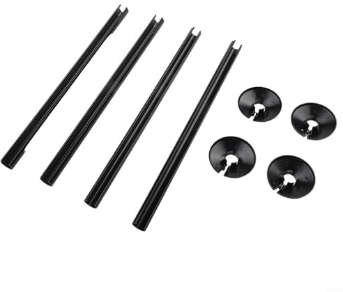 Yhenlovtt Radiator Pipe Covers and Collars 15mm x 300mm Black PVC Plastic Pipe Sleeve with Snap-On Collar Ring for Heating Water Gas Pipe Decoration and Protection