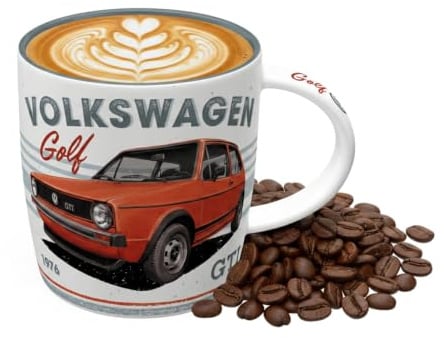 Nostalgic-Art Retro Kaffeebecher, 330 ml, VW Golf – GTI 1976 | Original Volkswagen Lizenzprodukt (OLP), Keramik-Tasse für Kaffee, Vintage Design, Geschenk-Idee für VW Bus Fans