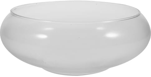 Hohopeti Pecera de Cristal Transparente para Escritorio, Maceta Hidropónica Redonda de Vidrio Grande, Pecera Pequeña para Plantas y Tortugas, Decoración de Mesa para Casa y Oficina
