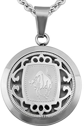 Hanessa Personalisierte Kette mit Gravur Edelstahl 50 cm mit Anhänger Sternzeichen Stier in silber - Personalisierte Halskette für Männer und Frauen - Personalisierter Schmuck Damen Herren