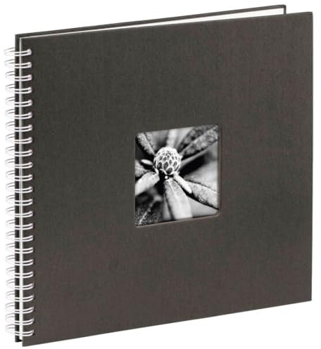 Hama Fotoalbum Jumbo 36x32 cm (Spiral-Album mit 50 weißen Seiten, Fotobuch mit Pergamin-Trennblättern, Album zum Einkleben und Selbstgestalten) schwarz