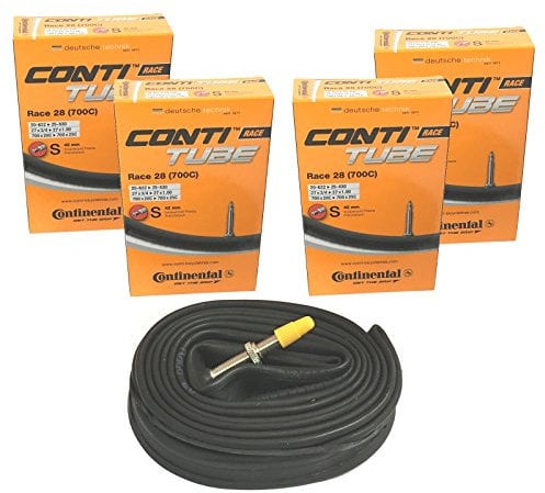 Continental 4x Race 28 700 x 20-25c Road Bike 42mm Presta Inner Tubes,Black