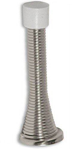 Chrome Silver Spring Door Stop Stops Stopper Doorstop inc Fixiings & Screws