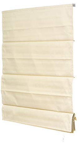 Ventanara® Raffrollo Raffgardine verdunkelnd Faltrollo raumverdunkelnd Blickdicht Thermorollo Sichtschutz (140 x 220 cm, Creme)