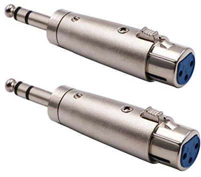 WYMECT XLR to 1/4 Adapter, Female XLR to TRS Stereo Balanced Audio 2 Pack