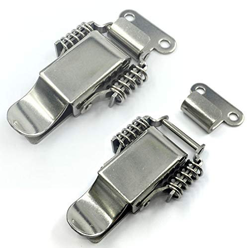 2 Pieces Stainless Steel Spring Draw Toggle Latch Clamp Large Spring Loaded Toggle Latch Catch Hasp Lock Case Box Chest Trunk Toolbox Case Chest Toggle Lock Full Length 95mm