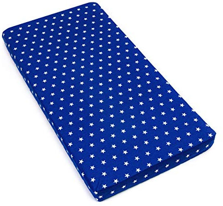 Amilian Spannbettlaken Spannbetttuch für Babybett Kinderbett 60x120 cm, 70x140 cm, 100% Baumwolle, fürs Baby, Baby Bettwäsche Größe: 140x70 cm, Muster: Sternchen Blau