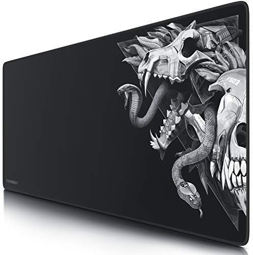 Titanwolf – XXL Gaming Mauspad 900x400 mm - Tischunterlage Mousepad Gaming XXL Groß - Präzision und Geschwindigkeit - Gummiunterseite für stabilen Halt - rutschfest strapazierfähig wasserabweisend