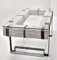 CHYRKA® Couchtisch LEMBERG Wohnzimmertisch Massivholz Glastisch Holz Glas Loft Handmade Vintage Deco (LEMBERG-Weiss, 90x60 cm H=40 cm)