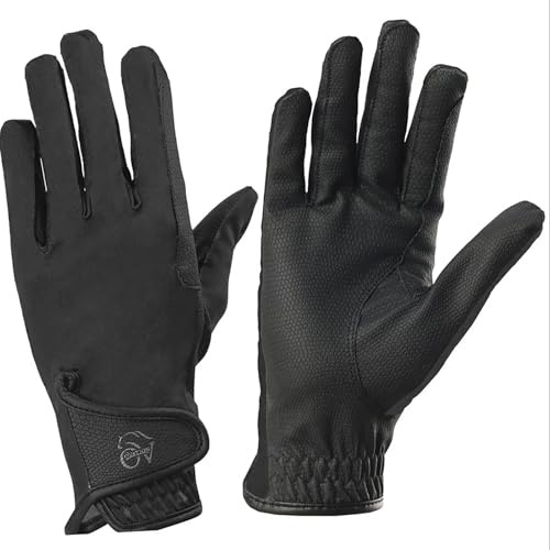 Ovation Women's PerformerZ Riding Show Gloves | Durable Breathable Non-Slip Equestrian Gloves for Trainings & Competitions, Black, Small