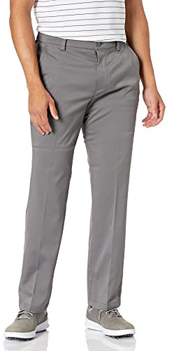 Amazon Essentials Men's Classic-Fit Stretch Golf Trousers (Available in Big & Tall), Grey, 36W / 32L