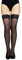 LORES Medias autoadhesivas italianas transparentes hasta el muslo con top de encaje y silicona invisible doble 30 DEN, Nero XL/XXL