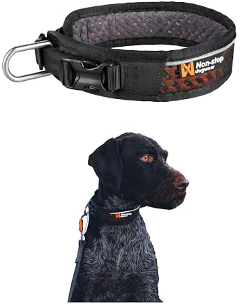 Non-Stop Dogwear Rock Verstellbares Halsband Schwarz/Orange - M