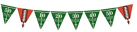 Amscan 9912282 - Wimpelkette Touchdown, 400 x 19 cm, Papier, Football, Dekoration, Motto-Party