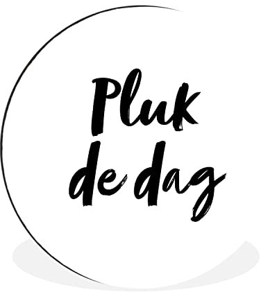 MuchoWow Wandbild Rund Wanddeko Deko Wohnzimmer Bilder 30x30 cm Carpe diem - Text - Nutze den Tag - Zitate