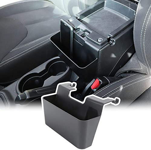 TDHLW Konsolenablage vorne, Mittelkonsolen-Organizer Ablagefach Armlehne Handyhalter für Jeep Wrangler JK JKU & Unlimited 2011–2018,Schwarz