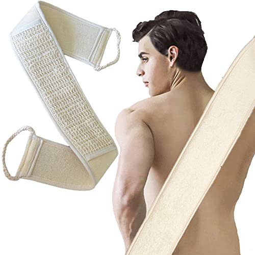 Luffa Schwamm Rückenschrubber für Bad und Dusche uffa Körperpad mit Rücken Gurt, 100% Luffa Natur Schwamm, Körper Peeling Zweiteiliges