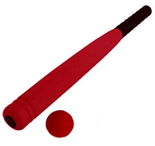 SOLUSTRE Schaumstoff- Baseballschläger mit Bällen für Anfängerübungen 21. 5- Zoll- Softbaseball- Set für Heimkinder im Innen- Und Außenbereich (Rot) baseballschläger Kinder