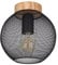 etc-shop Deckenlampe Schlafzimmerleuchte Kugellampe, Holz Metallgeflecht, Designleuchte Strahler, Gitterschirm, schwarz, 1x E27 Fassung, DxH 20x20 cm