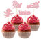 Gyufise 24 Stück Happy Valentine's Day Cupcake-Topper rosa Glitzer Herz Love You Be Mine Cupcake Essen Picks Valentinstag Thema Hochzeit Brautdusche Geburtstag Party Kuchen Dekorationen Zubehör
